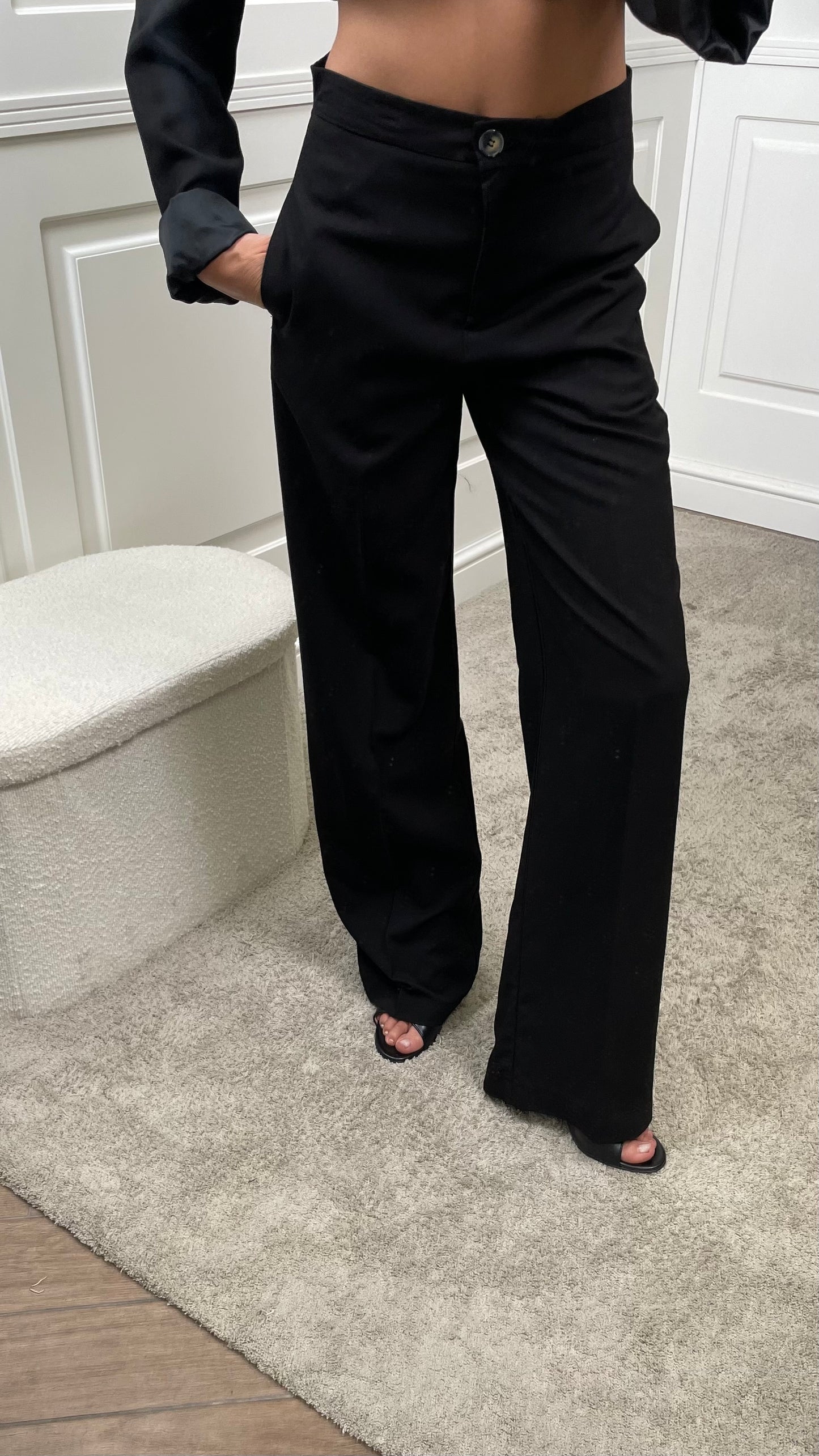 Pantalone tailleur a palazzo misto lino Vicolo - TAB1624 -