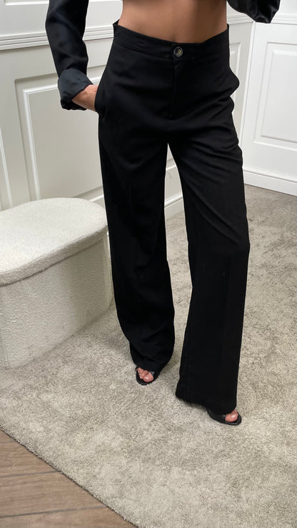 Pantalone tailleur a palazzo misto lino Vicolo - TAB1624 -