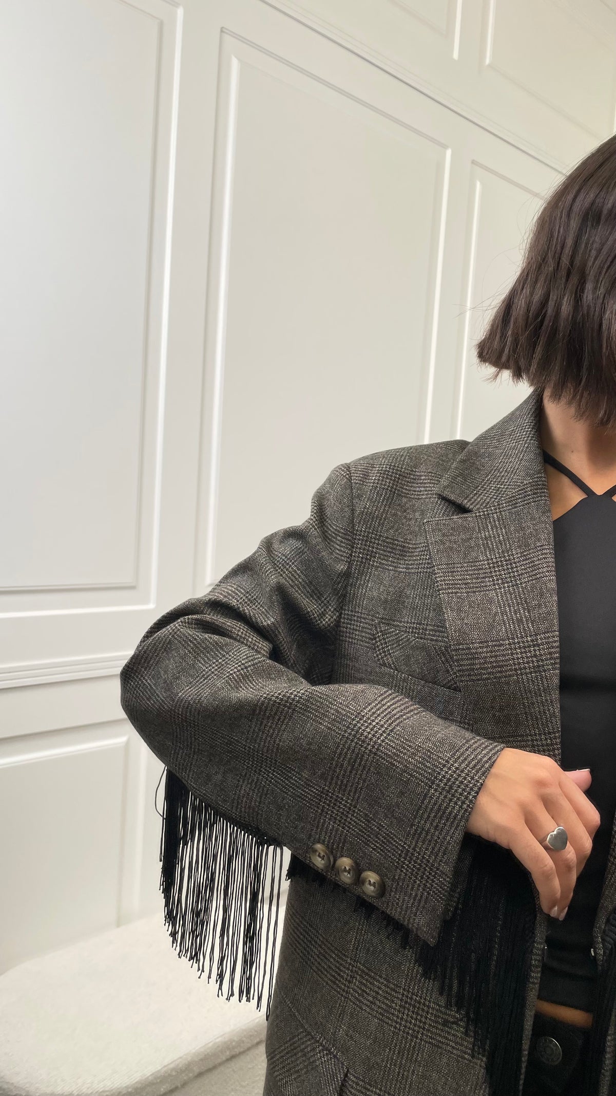 Blazer principe di Galles e frange Vicolo - TAC1313 -