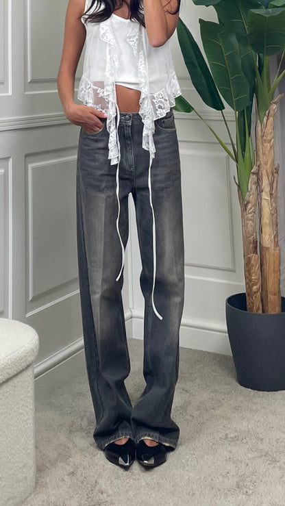 Jeans XENOBIA dirty black wide leg fit Vicolo - DAC5165 -