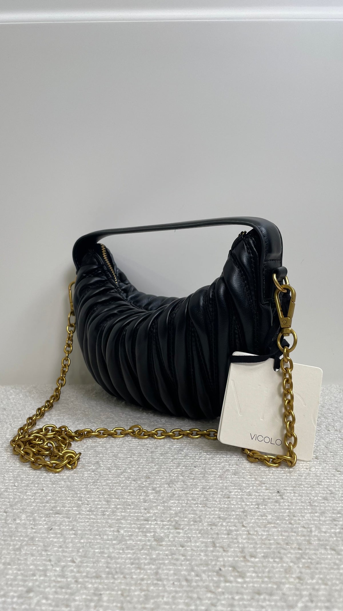 Borsa Croissant nera Vicolo - XAC0051 -