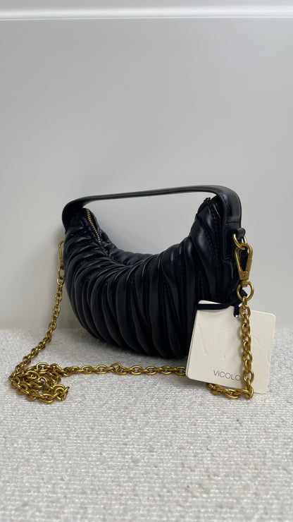 Borsa Croissant nera Vicolo - XAC0051 -