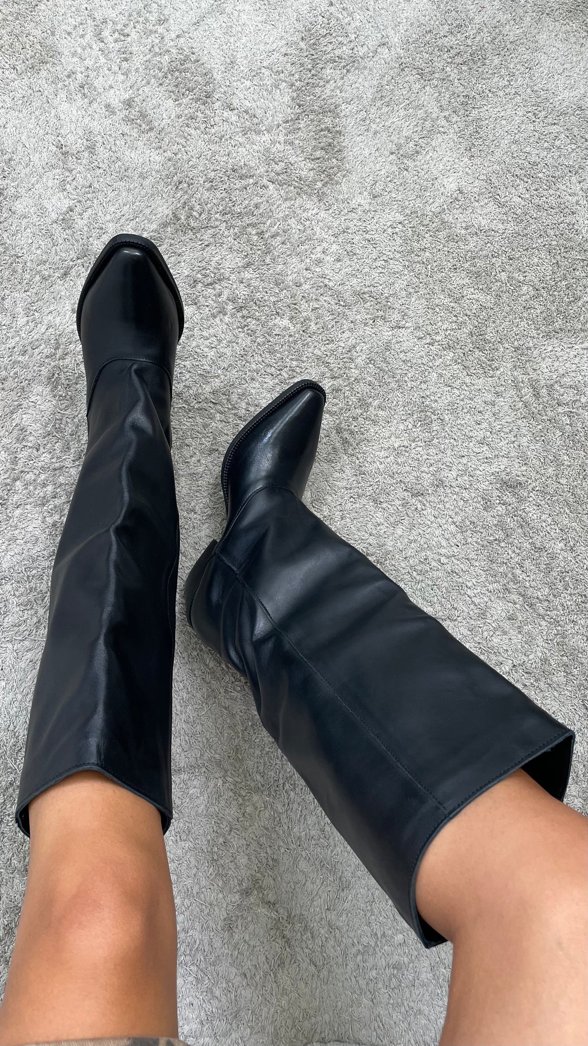 Stivale alto in pelle Nero Divine Follie - 9241 -