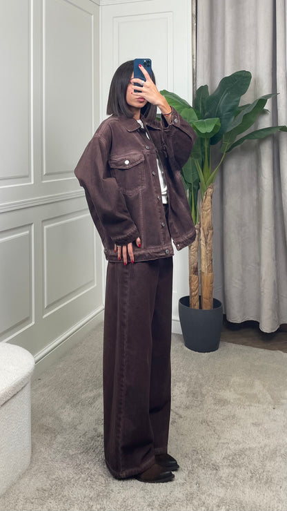 Giacca in denim Vintage Cioccolato HaveOne - KLS-R050 -