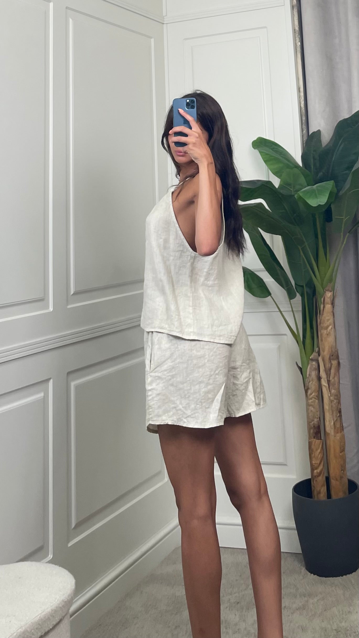 Twin Set top e shorts in puro lino Vicolo - TAB3173 -