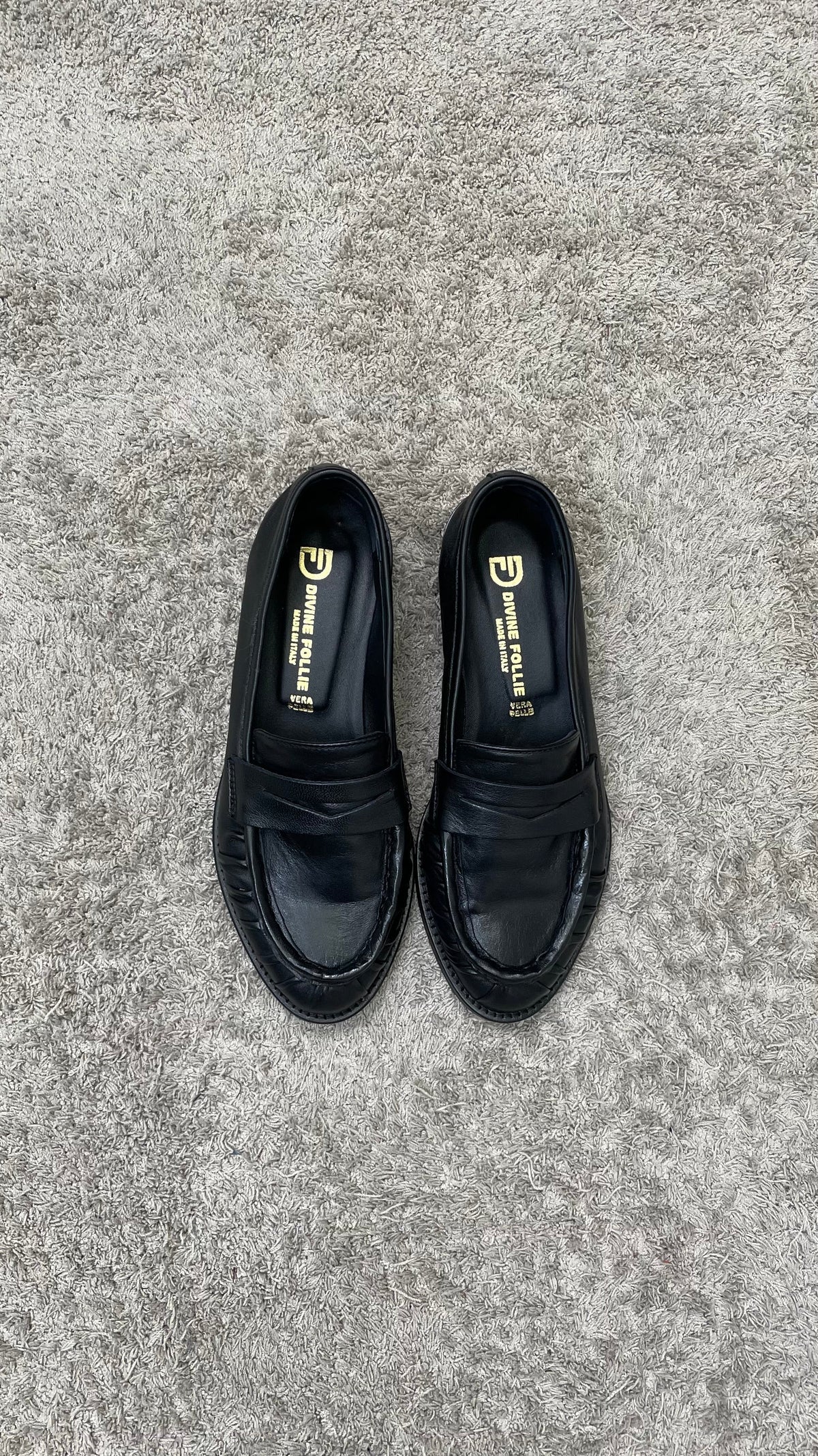 Mocassino in pelle arricciato Divine Follie Nero - CINZIA -2541-