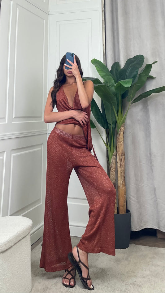 Pantalone a zampa glitter HaveOne - PVS-Q257 -