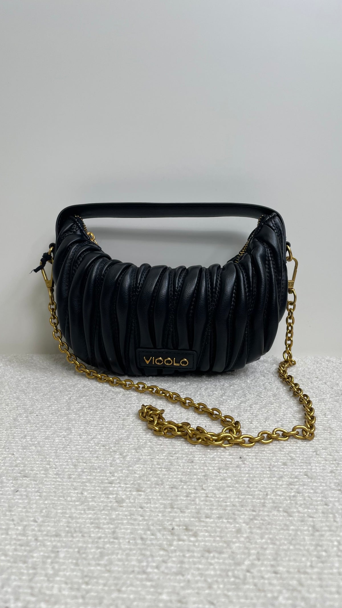 Borsa Croissant nera Vicolo - XAC0051 -