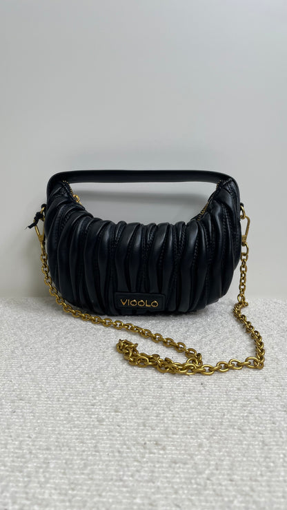 Borsa Croissant nera Vicolo - XAC0051 -
