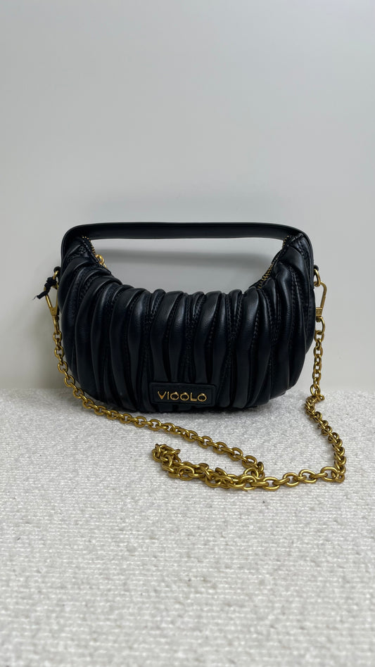 Borsa Croissant nera Vicolo - XAC0051 -