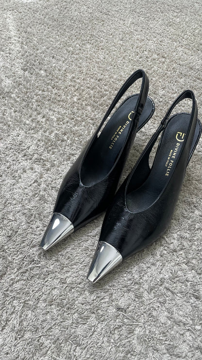 Décolleté slingback Divine Follie nero              -POL04-