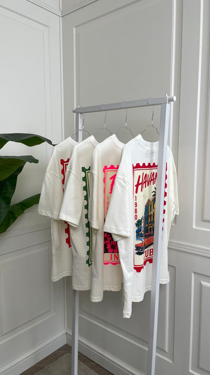 T-shirt mezza manica con stampa HaveOne - TDY-Q233 -