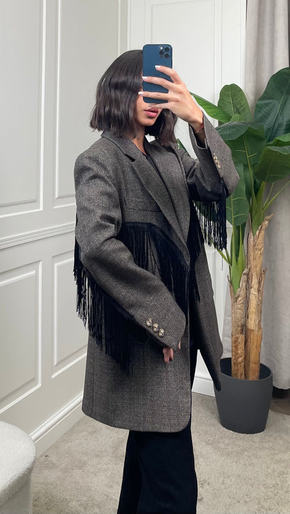 Blazer principe di Galles e frange Vicolo - TAC1313 -