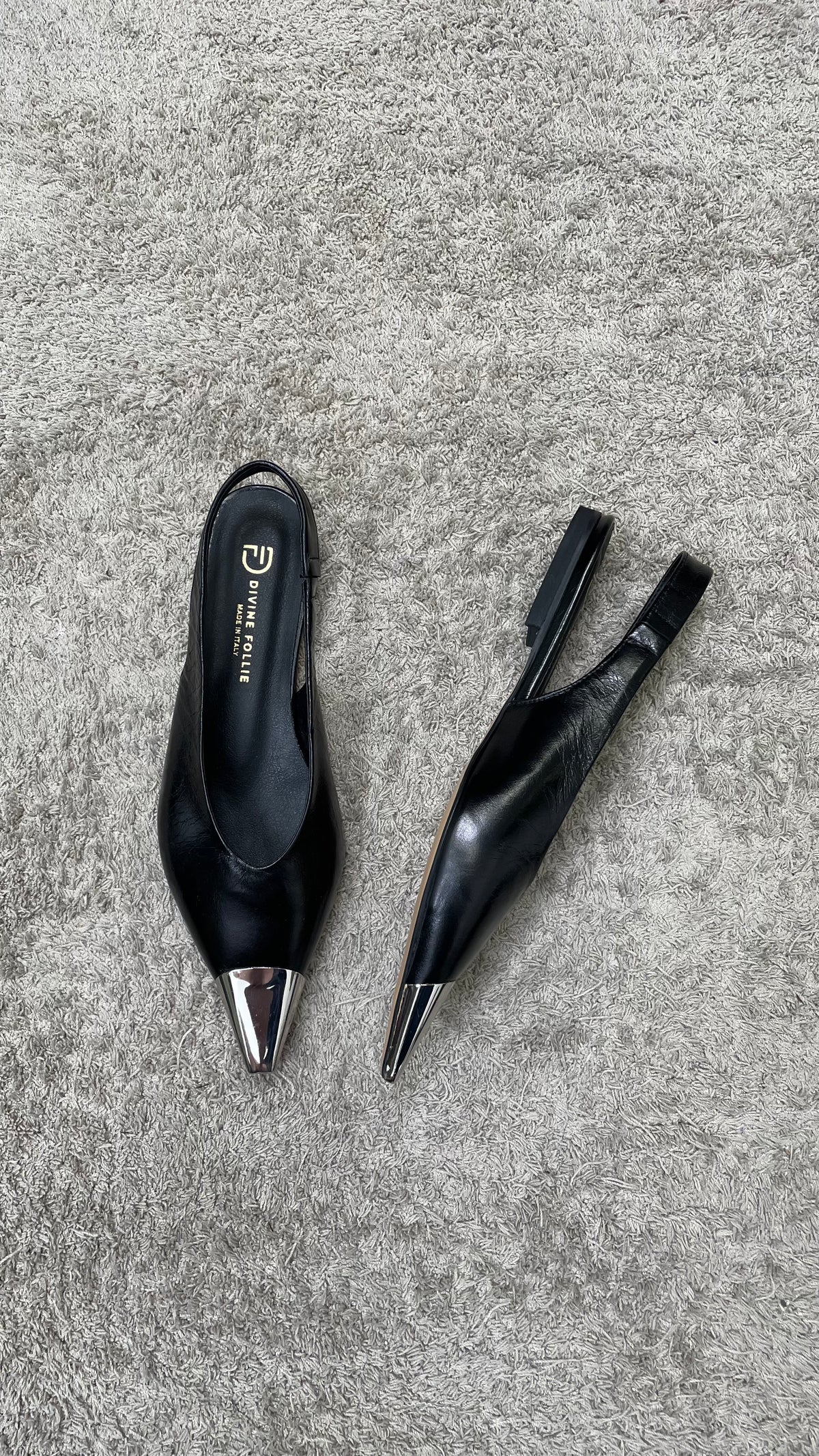 Ballerine slingback con placca argento Divine Follie - ISA02 -