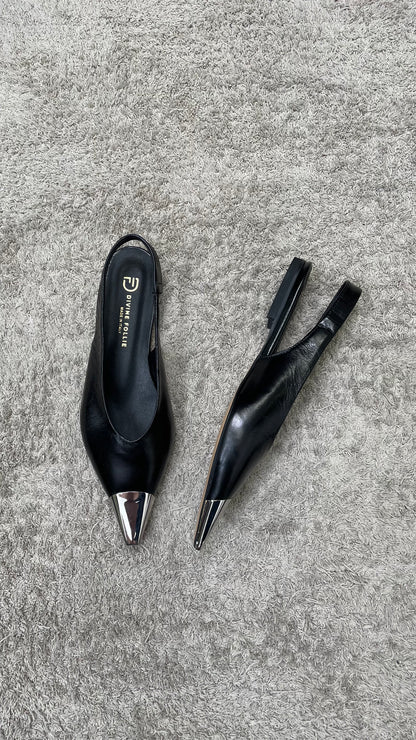 Ballerine slingback con placca argento Divine Follie - ISA02 -