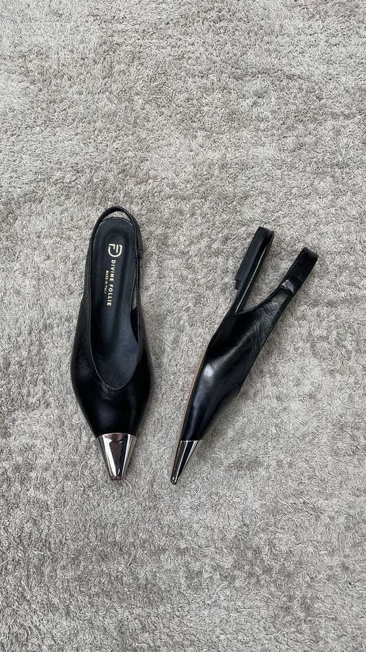 Ballerine slingback con placca argento Divine Follie - ISA02 -