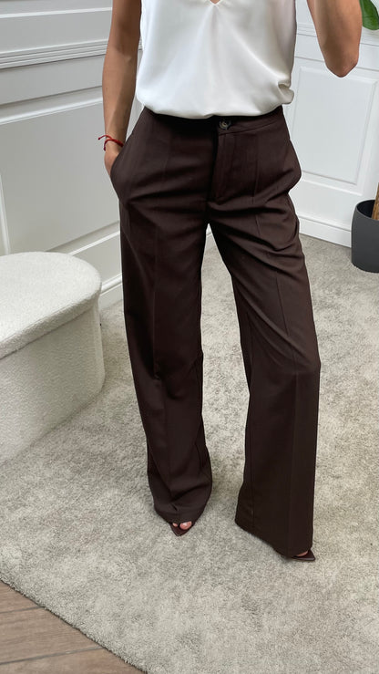 Pantalone tailleur a palazzo misto lino Vicolo - TAB1624 -
