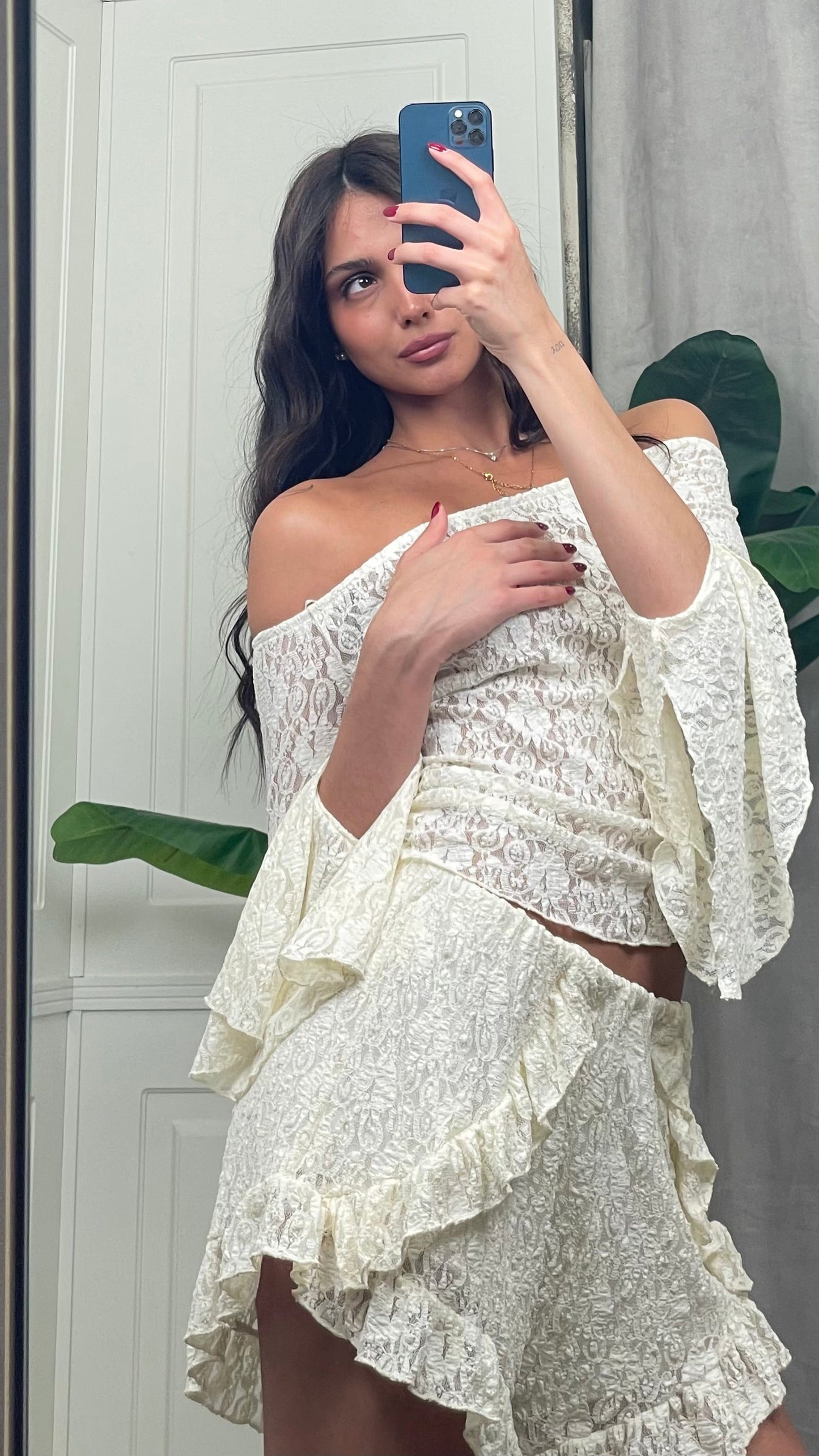 Maglia crop pizzo elasticizzato HaveOne - MVS-Q144