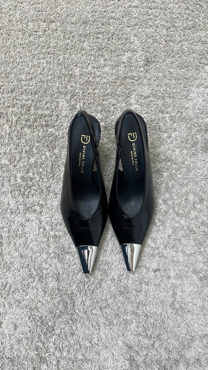 Décolleté slingback Divine Follie nero              -POL04-