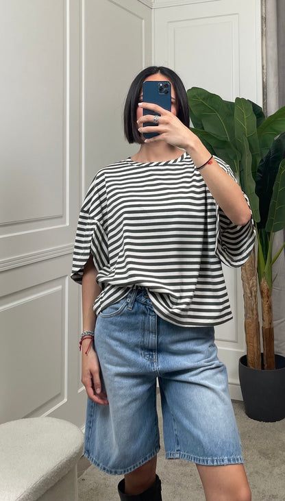 T-shirt a righe Vicolo - UAB0380 -