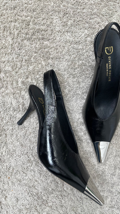 Décolleté slingback Divine Follie nero              -POL04-