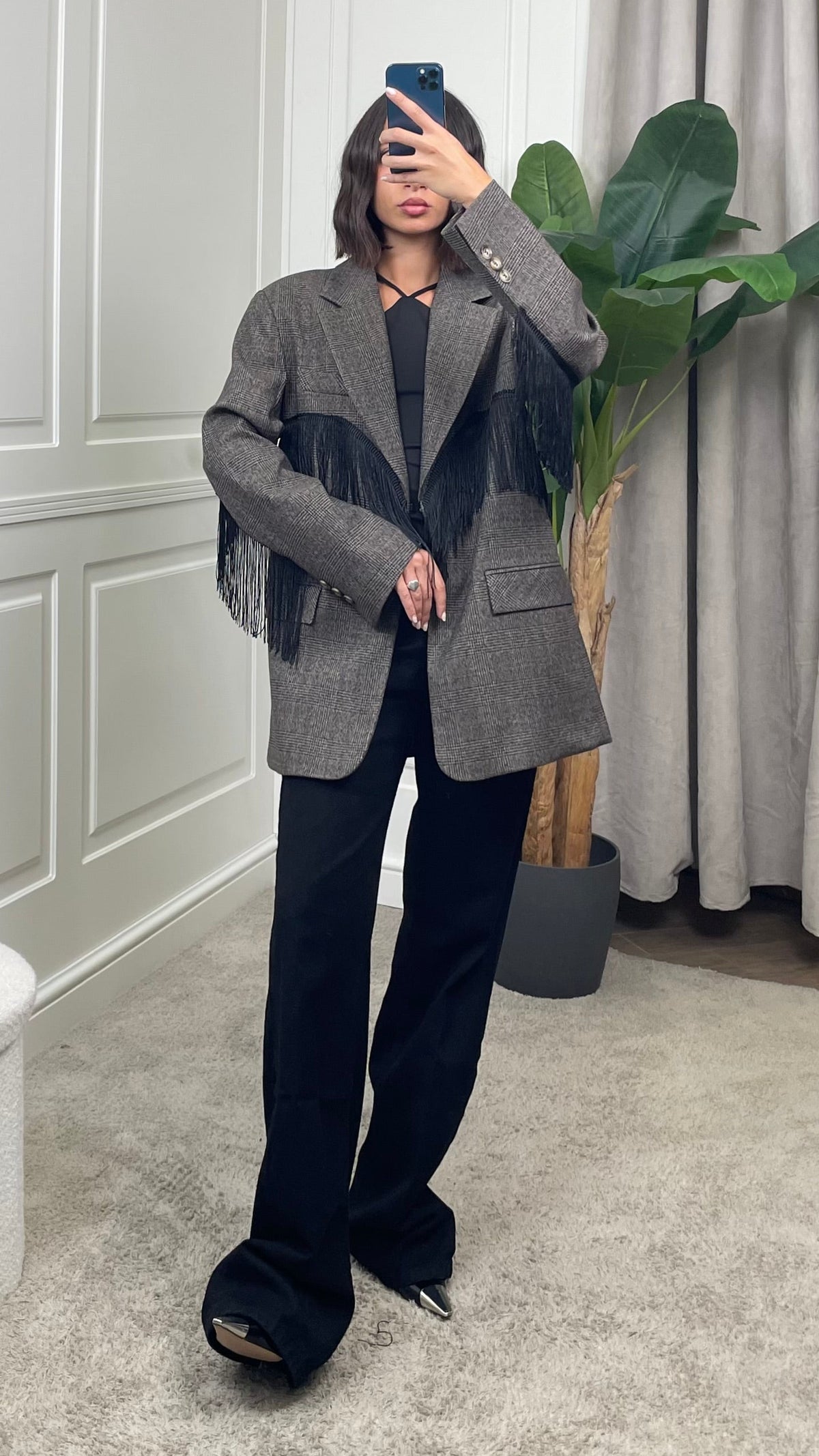 Blazer principe di Galles e frange Vicolo - TAC1313 -