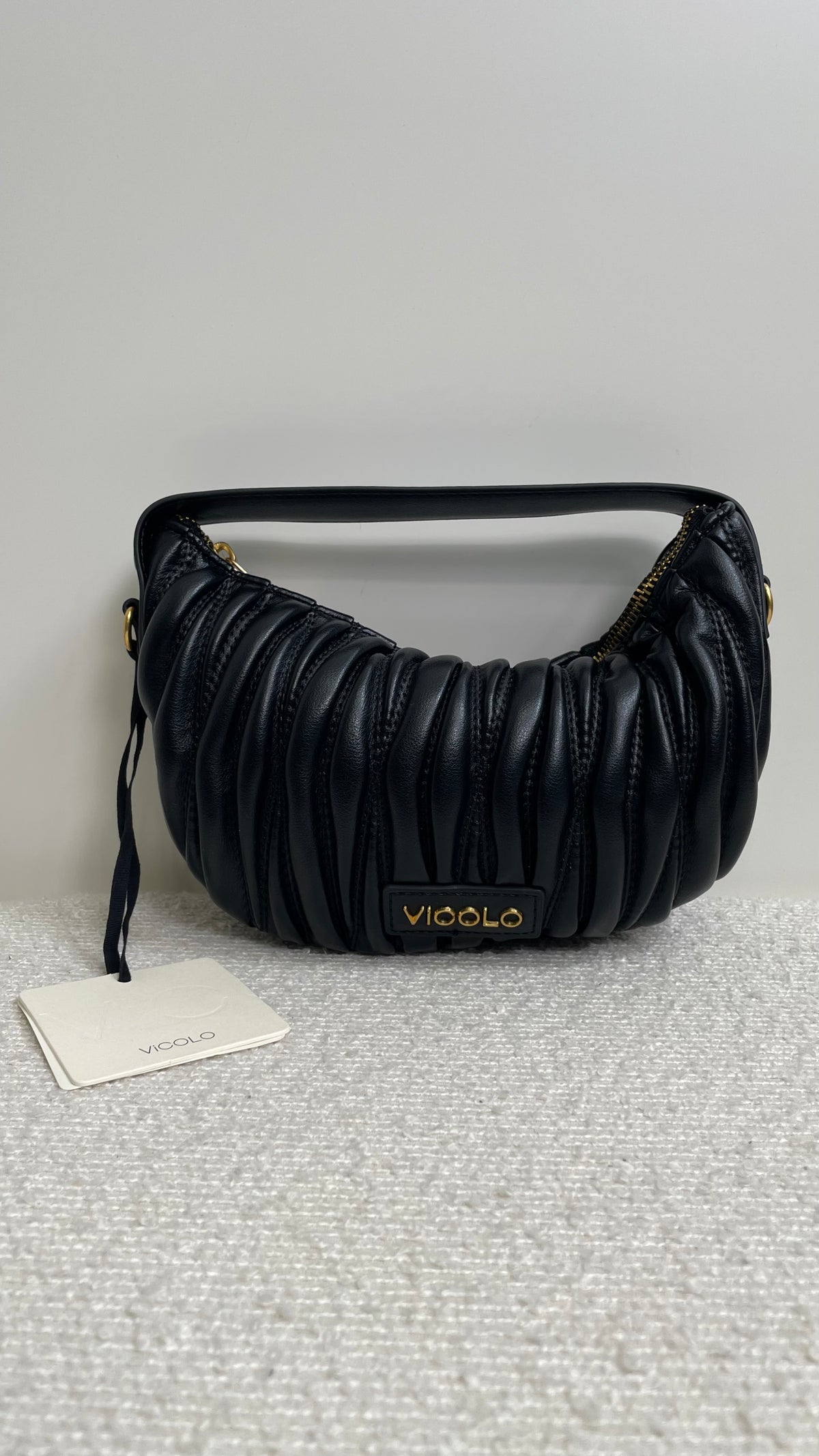 Borsa Croissant nera Vicolo - XAC0051 -