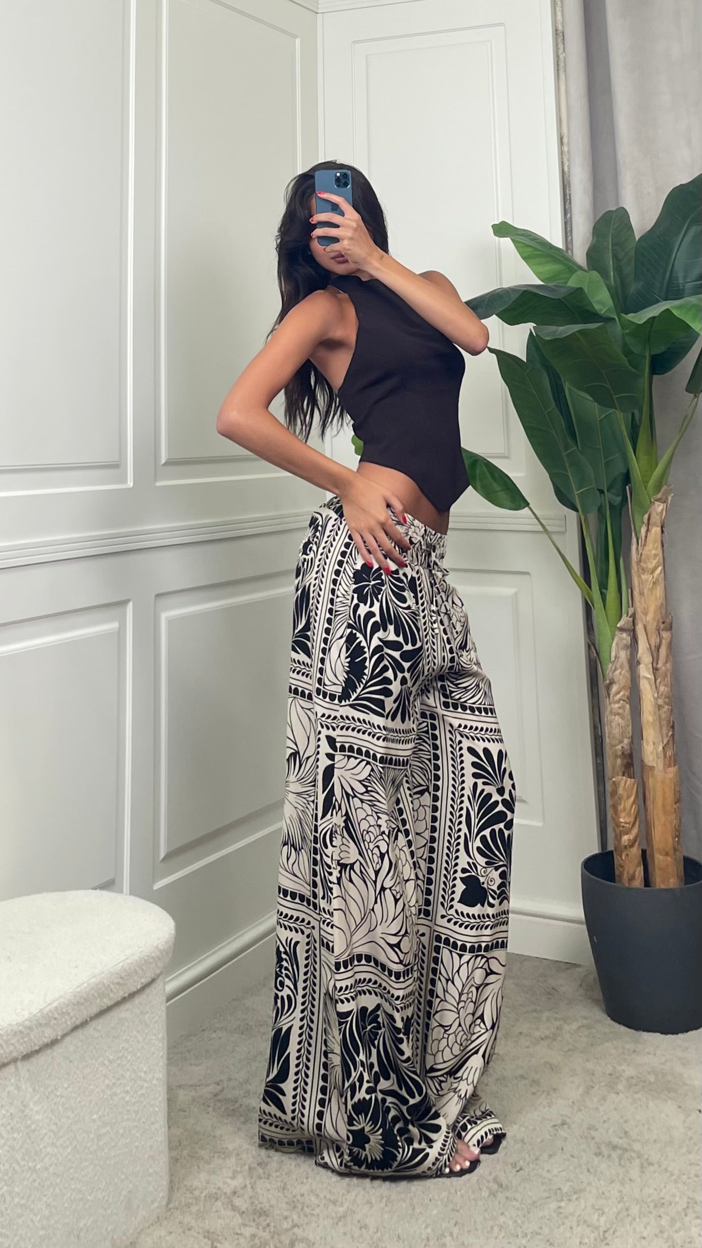 Pantalone wide leg fantasia natural HaveOne - PMA-Q716 -