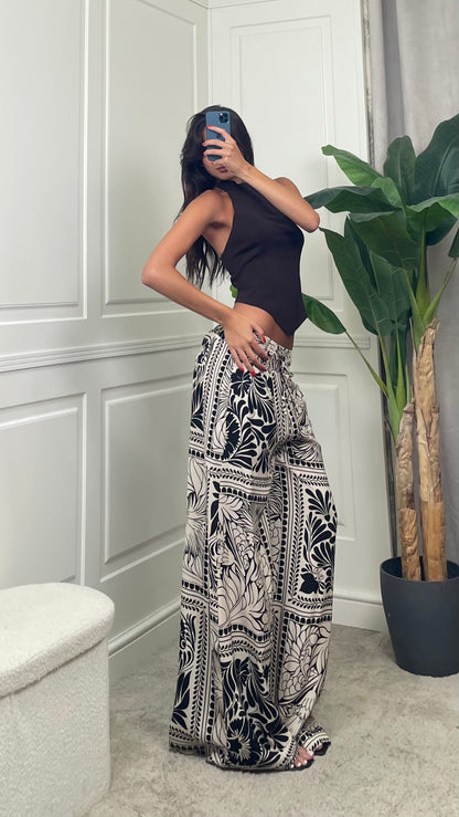 Pantalone wide leg fantasia natural HaveOne - PMA-Q716 -