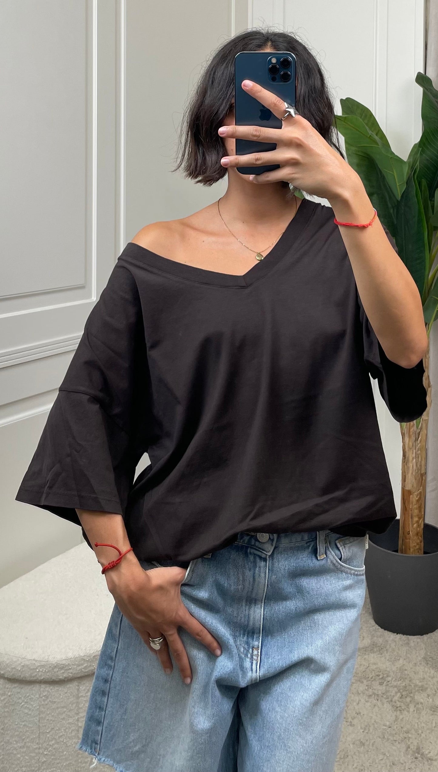 T-shirt scollo a V oversize Vicolo - UAB0251 -