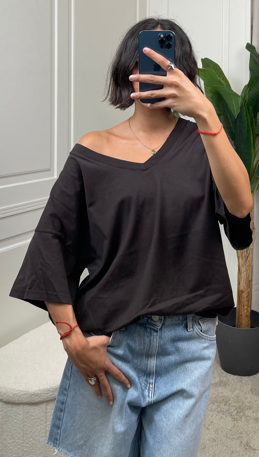 T-shirt scollo a V oversize Vicolo - UAB0251 -