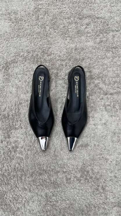 Ballerine slingback con placca argento Divine Follie - ISA02 -