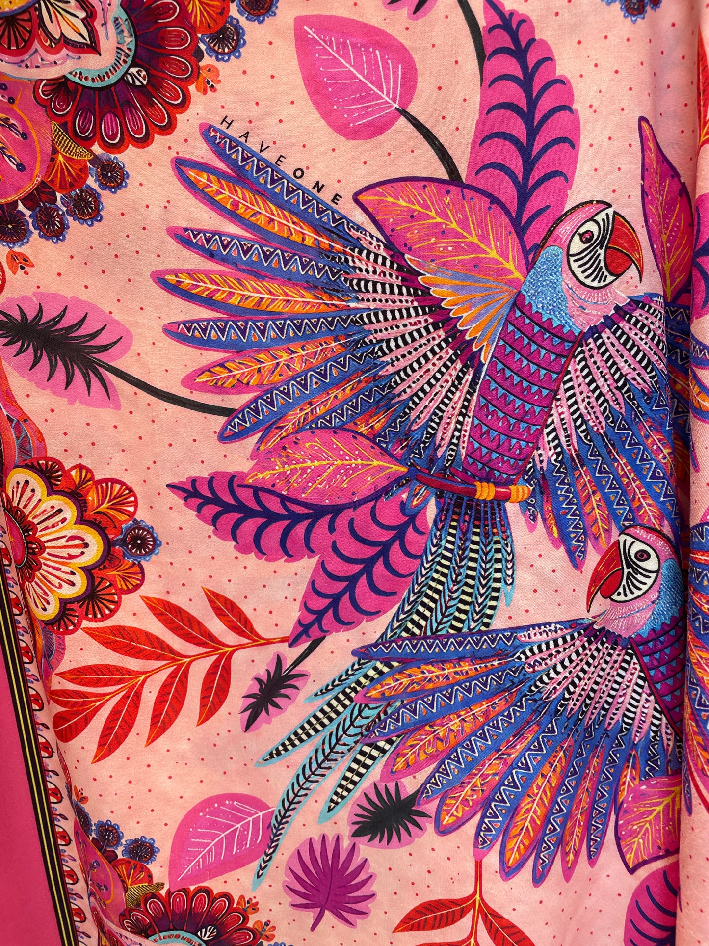 Minigonna pareo pappagalli fuxia HaveOne - GVS-Q261 -