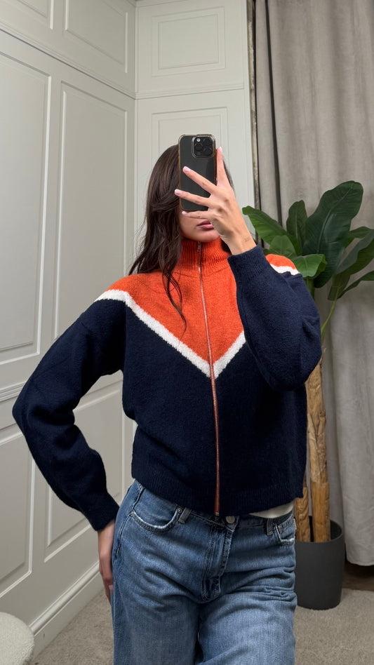 Cardigan zip double color HaveOne - JMP-R061 -
