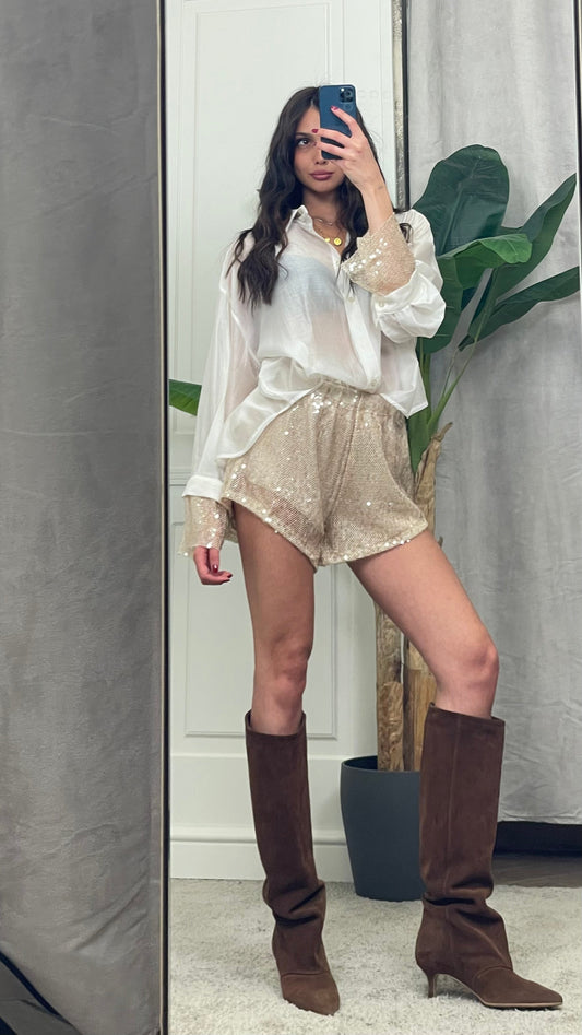 Shorts micro paillettes burro HaveOne - PVS-Q447 -
