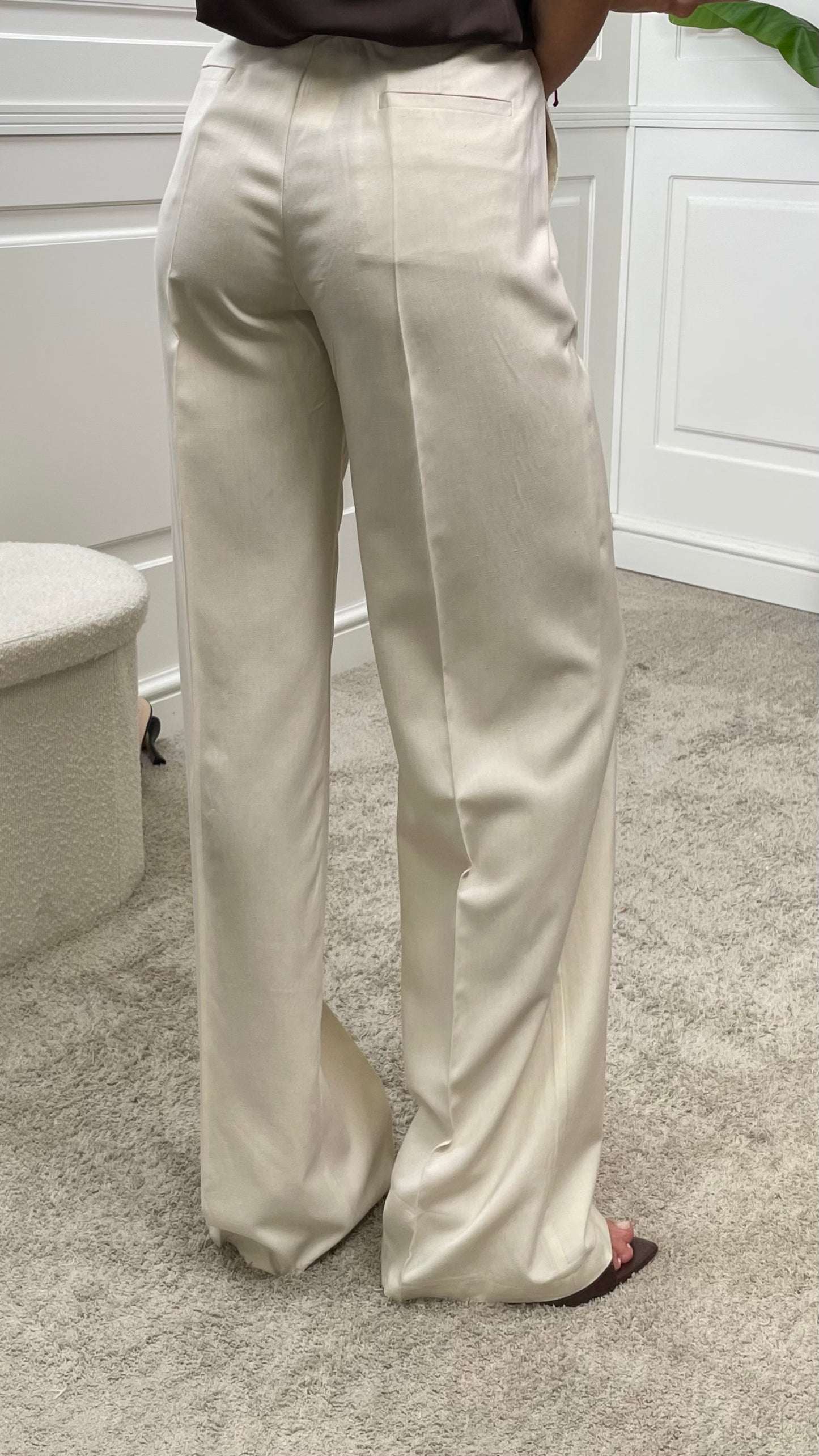 Pantalone tailleur a palazzo misto lino Vicolo - TAB1624 -