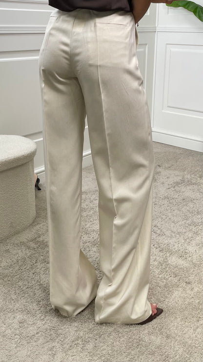 Pantalone tailleur a palazzo misto lino Vicolo - TAB1624 -