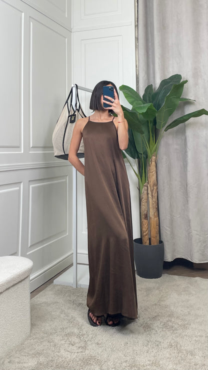 Abito lungo scollo americana Vicolo - TAB2585 -