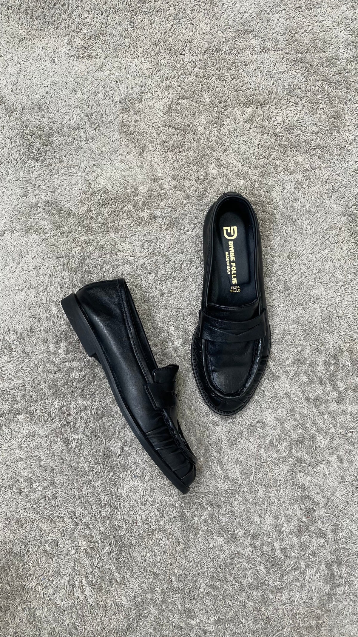 Mocassino in pelle arricciato Divine Follie Nero - CINZIA -2541-