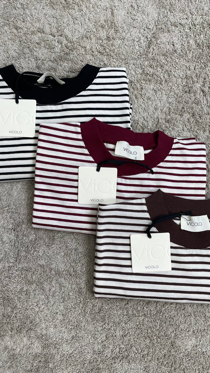 T-shirt a righe Vicolo - UAB0315 -
