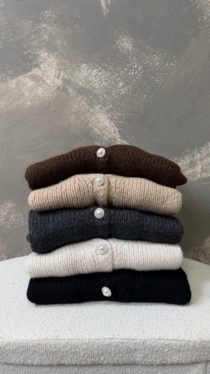 Cardigan bottone gioiello HaveOne -JIT-P021-