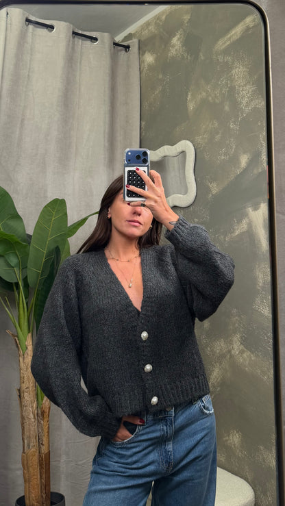 Cardigan bottone gioiello HaveOne -JIT-P021-