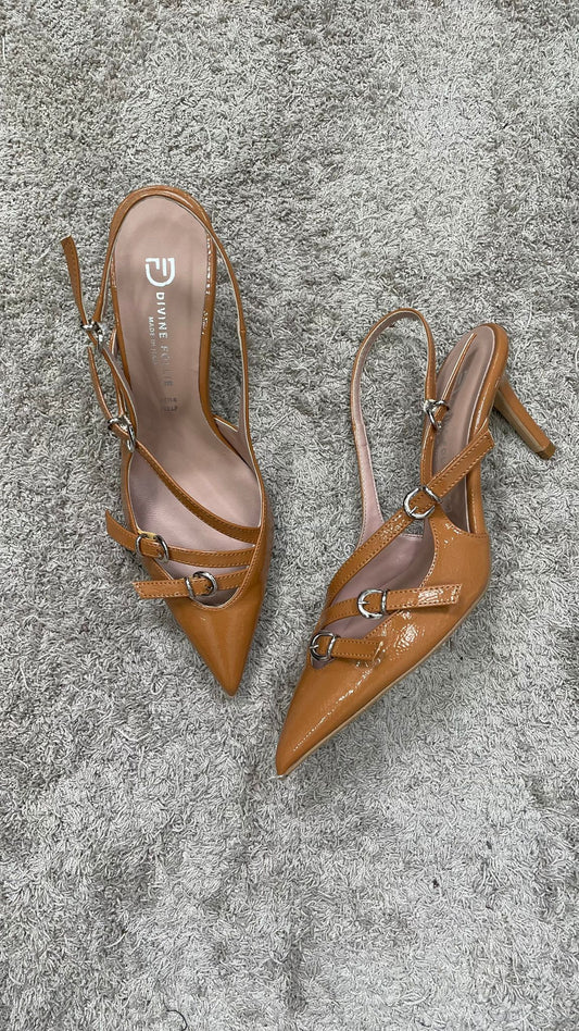 Slingback DivideFollie Vetrino Caramello