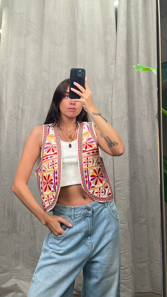 Gilet HaveOne ricamato multicolor
