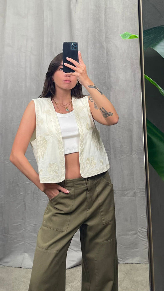Gilet HaveOne Ricami panna