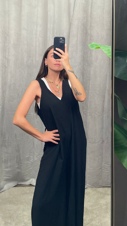 Tuta ViCOLO Lino/Viscosa -Nera-