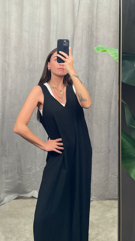 Tuta ViCOLO Lino/Viscosa -Nera-