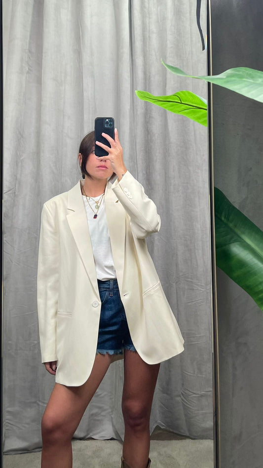 Giacca ViCOLO Oversize Lino Crema