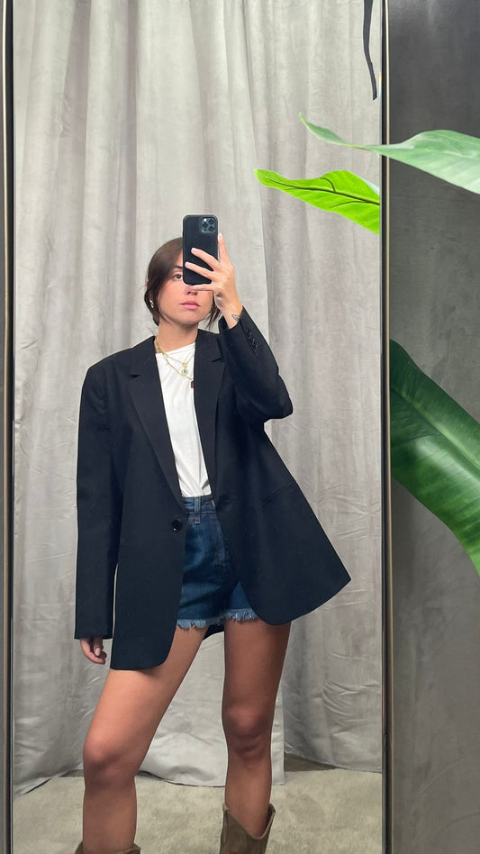 Giacca ViCOLO Oversize Lino Nero