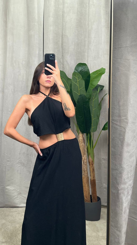 Abito HaveOne lungo cutout NERO